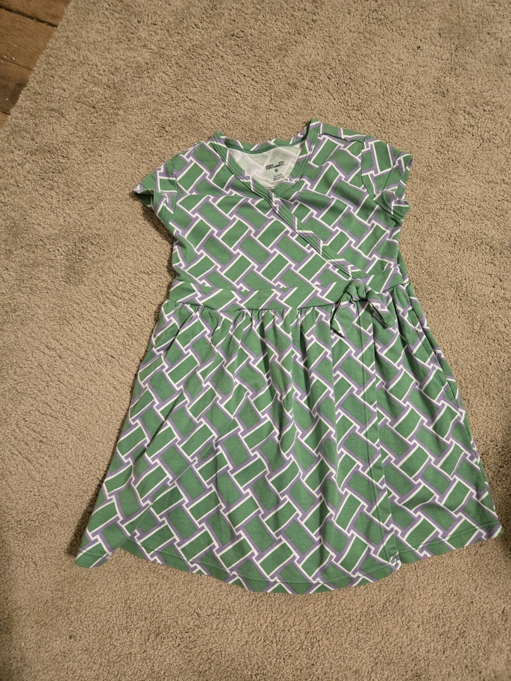Diane Von Furstenberg x Target Green, Purple White Geo Print Dress Size XS (4-5)